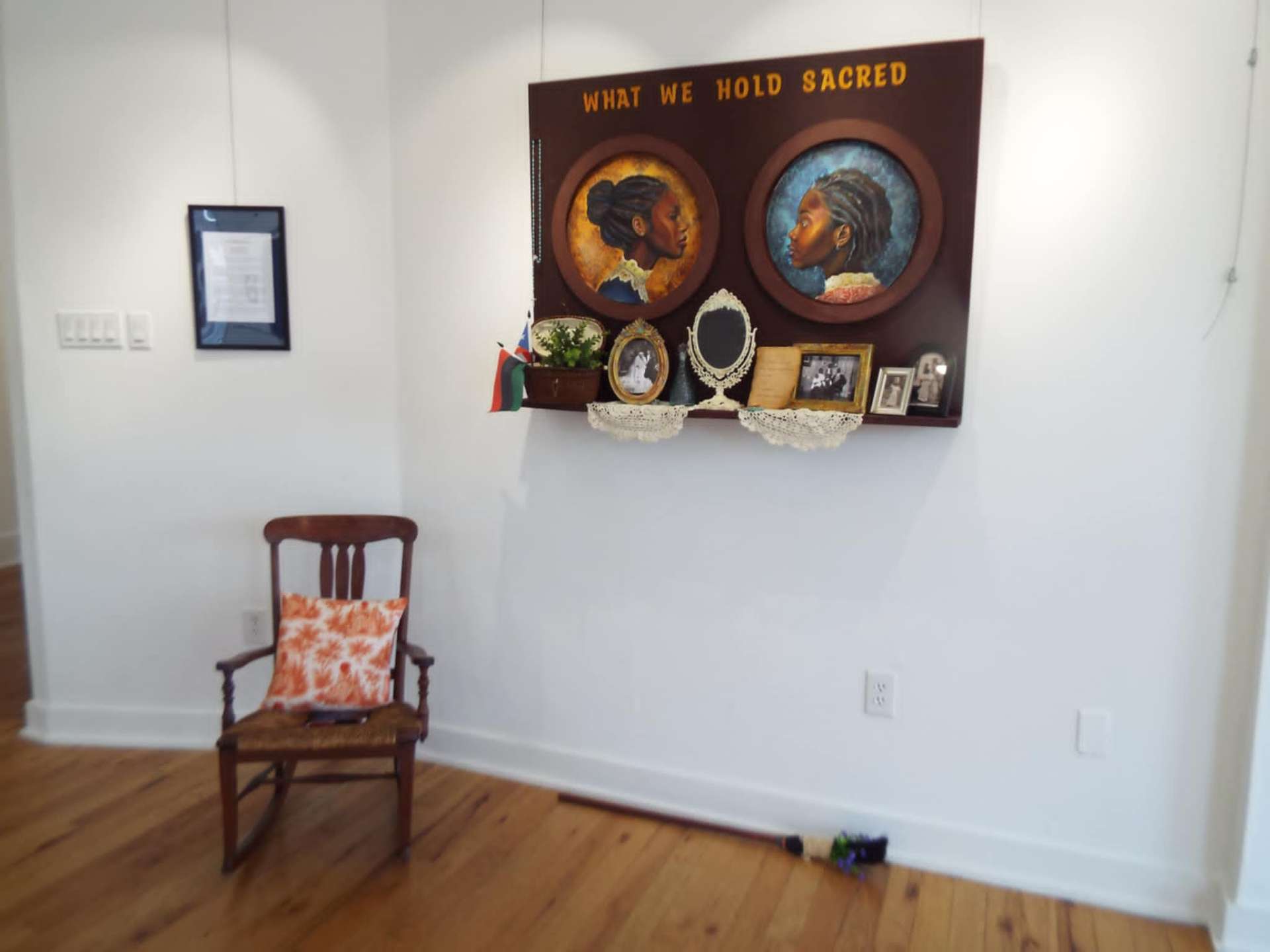 "What We Hold Sacred" title piece installation at Urban Art Gallery